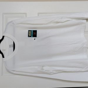 White Vans Long Sleeve Tee